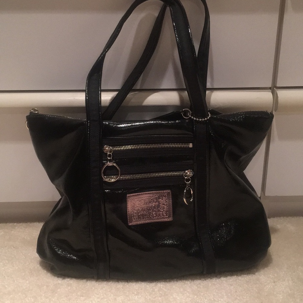 Black Coach Patent Leather Bag